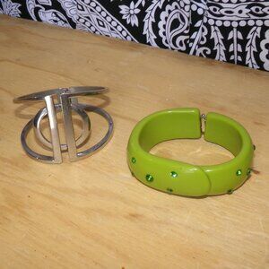 Vtg. Set of 2 Hinged Bracelets
